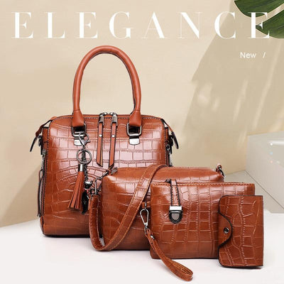 Helda - 4-Piece Modern Leather Bag Set