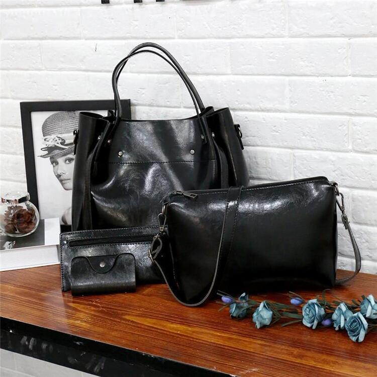 Greta - Vintage 4-Piece Leather Bag Set