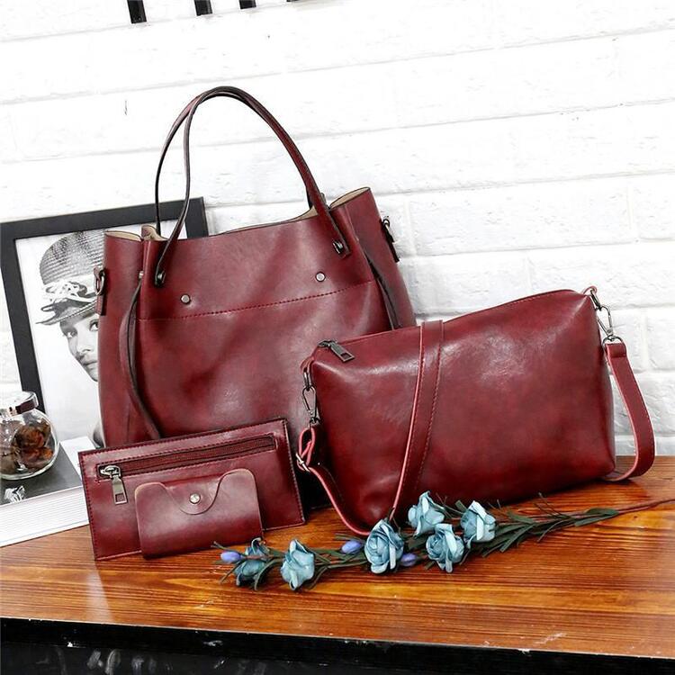 Greta - Vintage 4-Piece Leather Bag Set