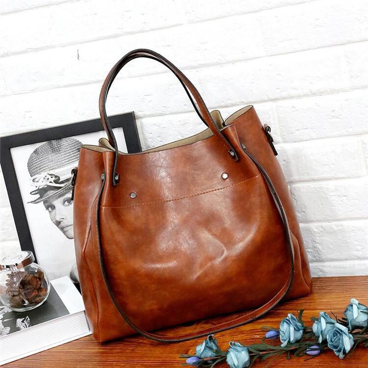 Greta - Vintage 4-Piece Leather Bag Set