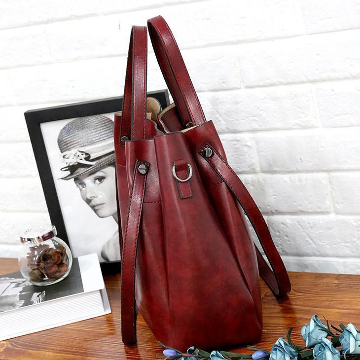 Greta - Vintage 4-Piece Leather Bag Set