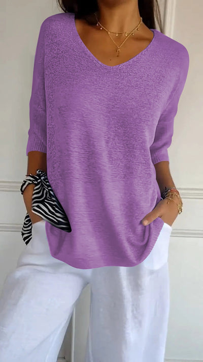 Aurora Cashmere V-neck Sweater