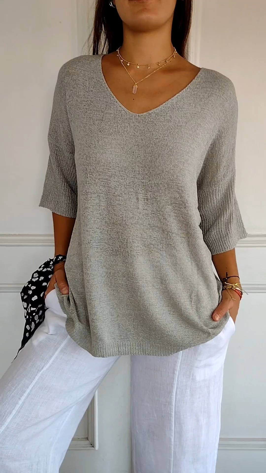 Aurora Cashmere V-neck Sweater