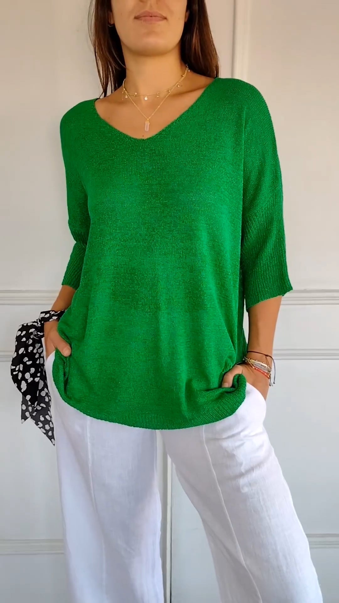 Aurora Cashmere V-neck Sweater