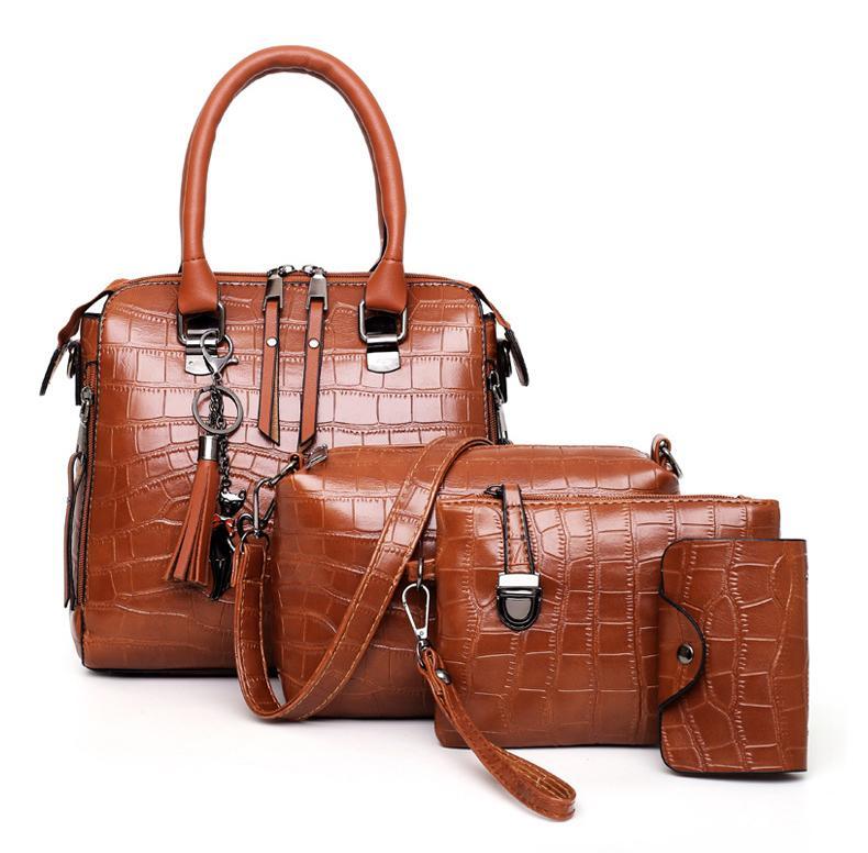 Helda - 4-Piece Modern Leather Bag Set