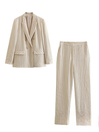 Megan™ | Striped Blazer Pants Set