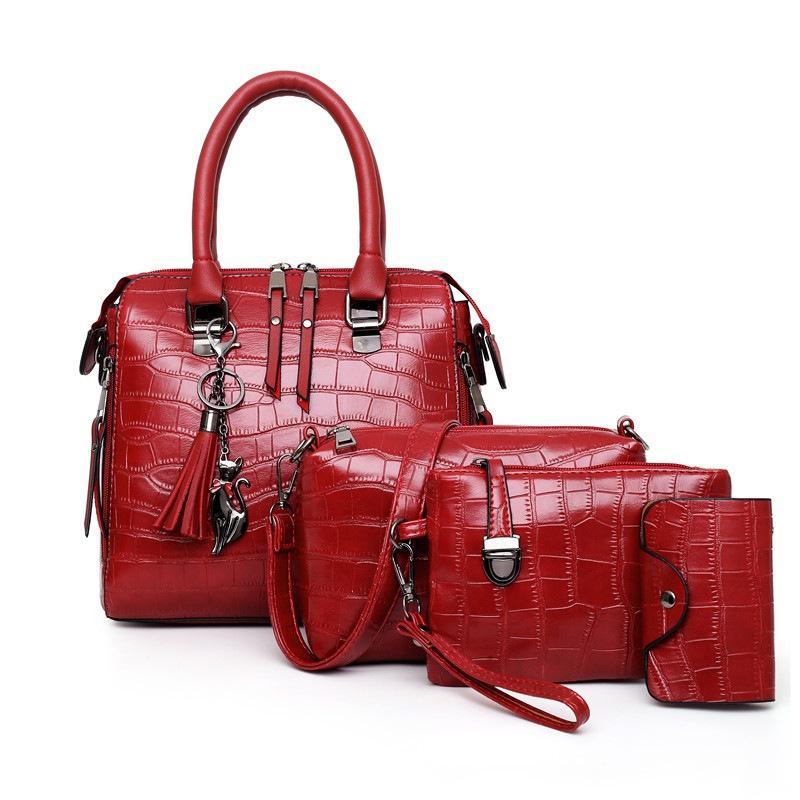 Helda - 4-Piece Modern Leather Bag Set