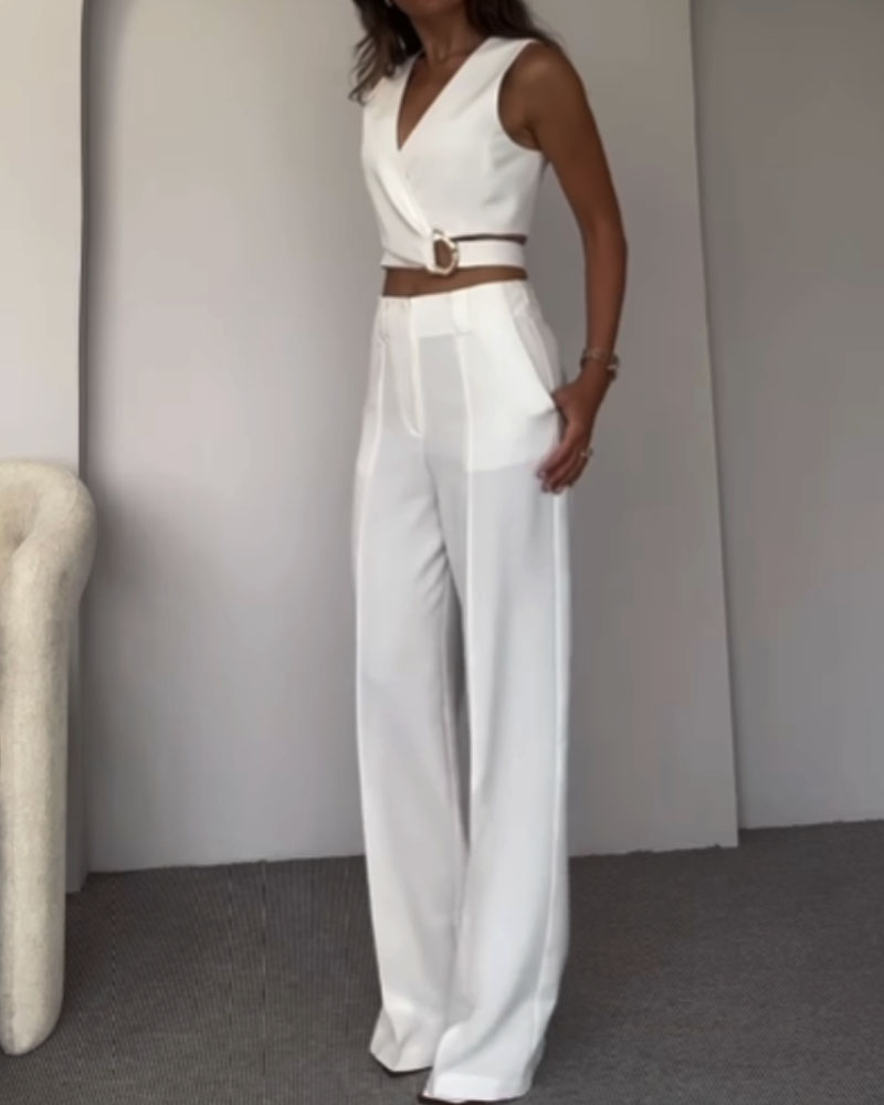 Olivia™ - Linen Crop Top and Pants