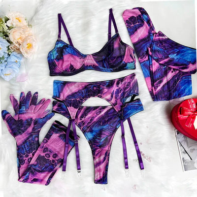 Serena™ - 5-Piece Tie Dye Lingerie Set