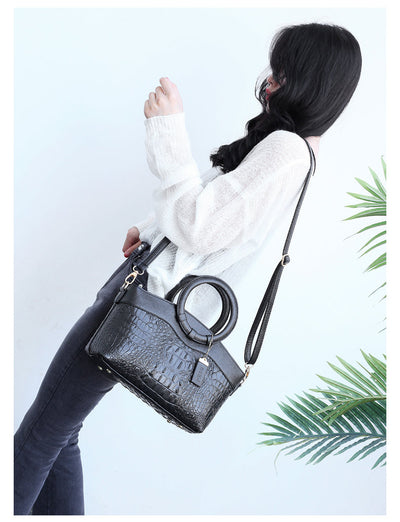 Ava - Elegant Handmade Leather Croco Bag