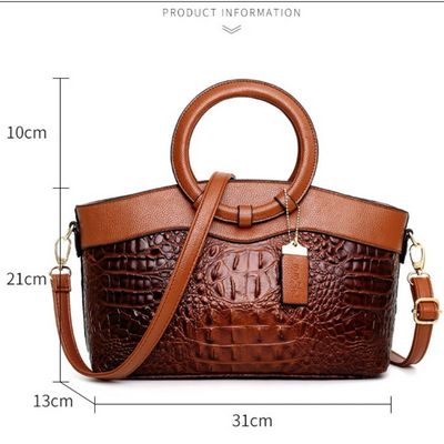 Ava - Elegant Handmade Leather Croco Bag