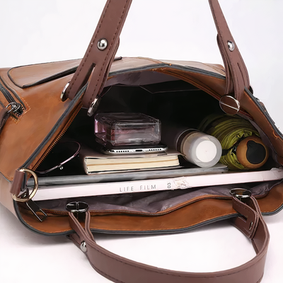 Audrey - Vintage Leather Shoulder Bag With Handmade Details