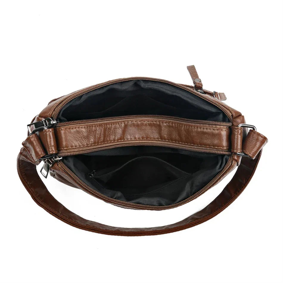 Jade - Vintage Soft Zipper Leather Bag