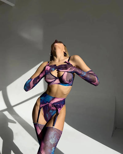 Serena™ - 5-Piece Tie Dye Lingerie Set