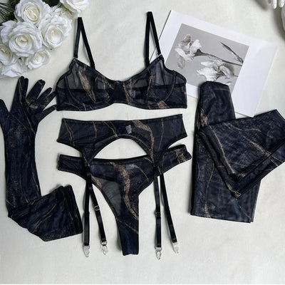 Serena™ - 5-Piece Tie Dye Lingerie Set