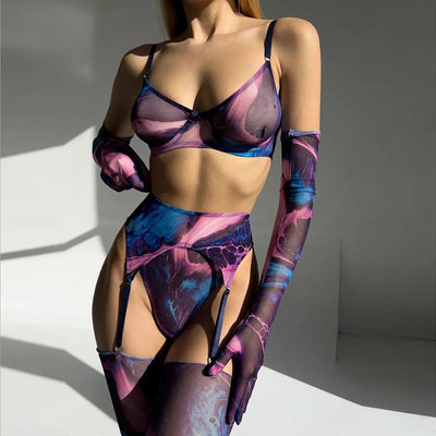 Serena™ - 5-Piece Tie Dye Lingerie Set