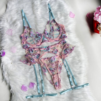 Becky™ - 3-Piece French Floral Lingerie Set