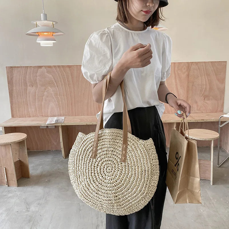 Bonnie - Handmade Multifunctional Straw Handbag