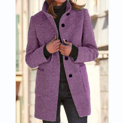 Ava - Fashionable Wool Jacket with Buttons