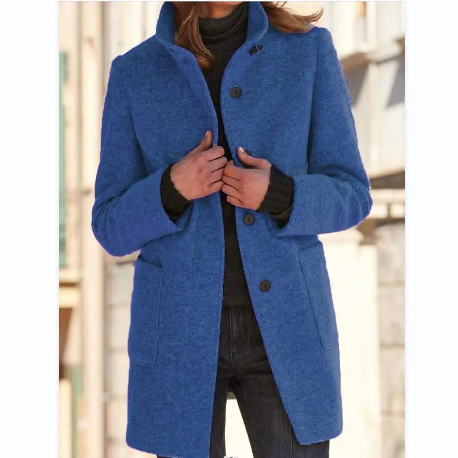 Ava - Fashionable Wool Jacket with Buttons