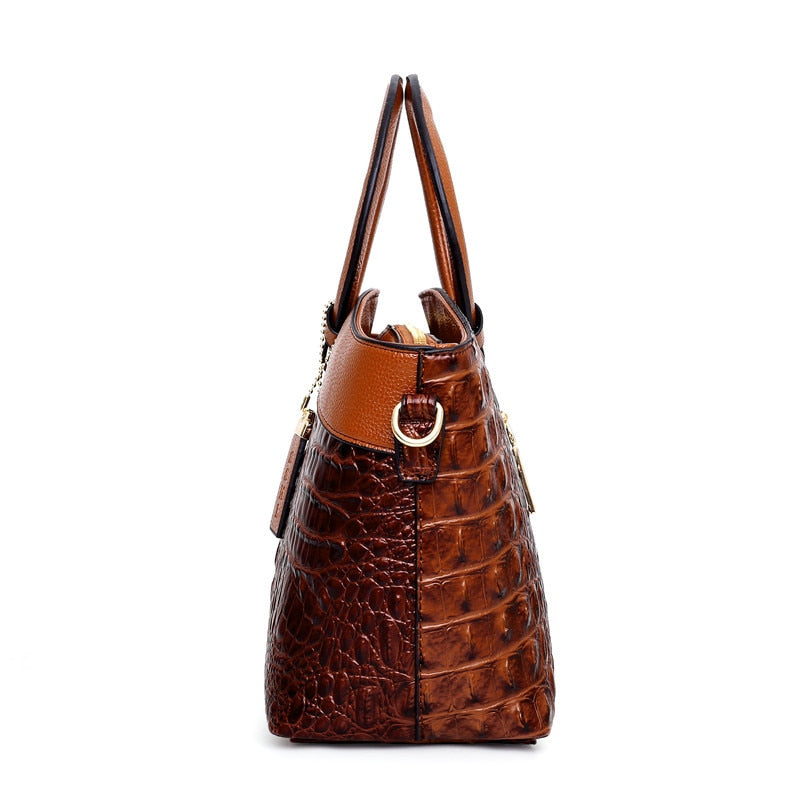 Ava - Elegant Handmade Leather Croco Bag