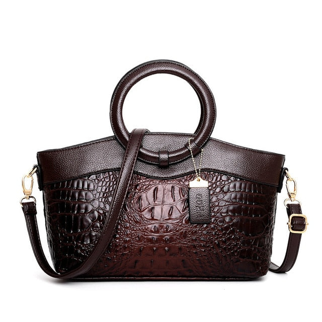 Ava - Elegant Handmade Leather Croco Bag