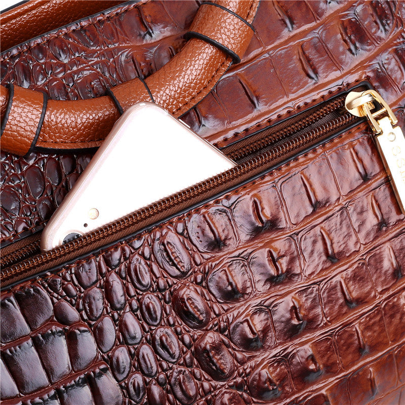 Ava - Elegant Handmade Leather Croco Bag